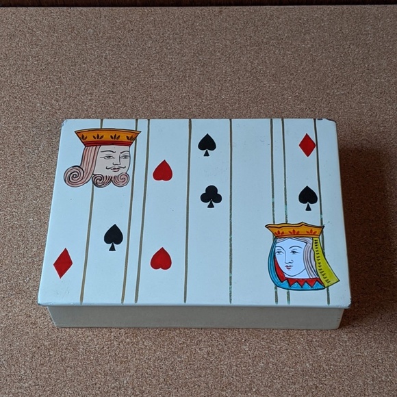 Vintage playing card box - hold 2 decks - perfect gift! - Picture 3 of 11